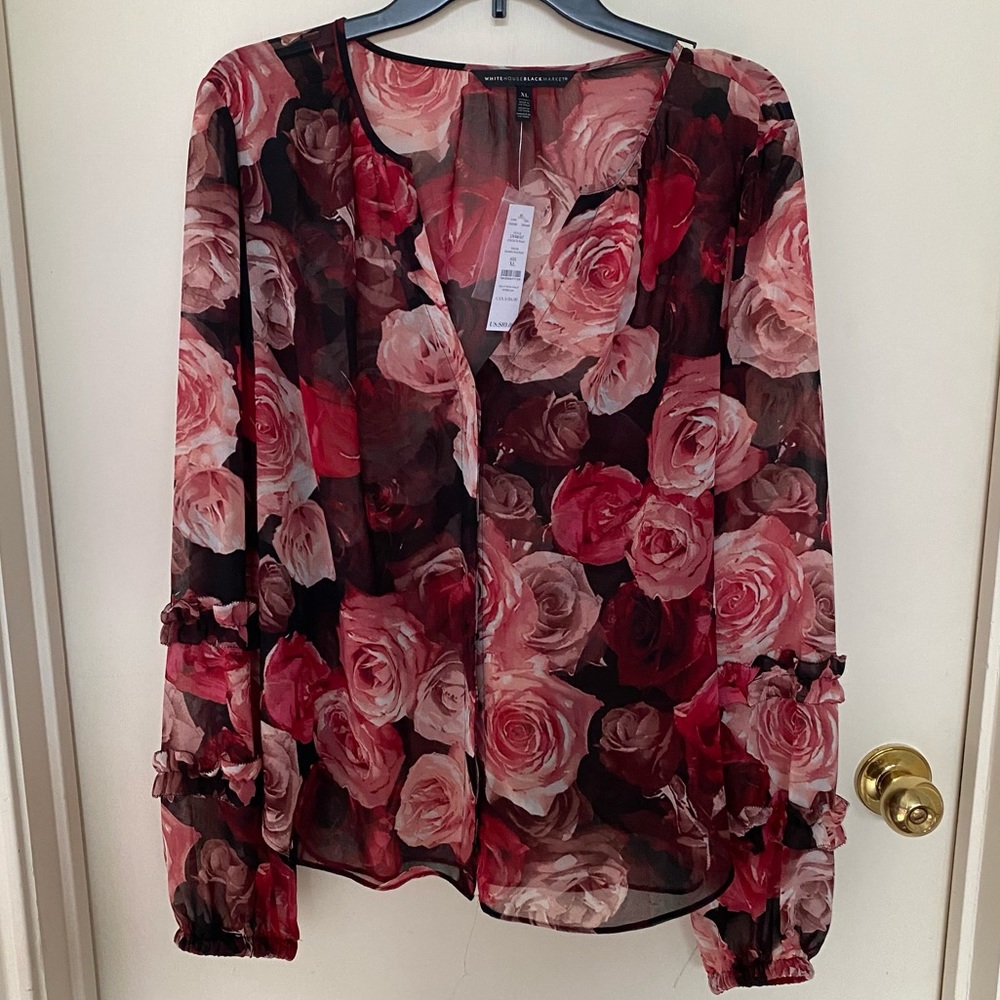 NWT Flower Blouse, White House Black Market